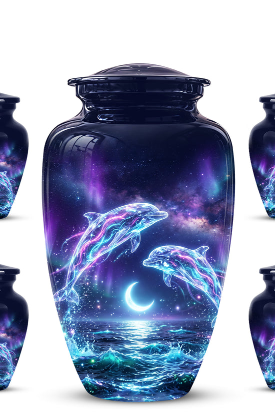 Dolphin Cremation Urn - Artistic Moonlight Memorial Urns For Ashes