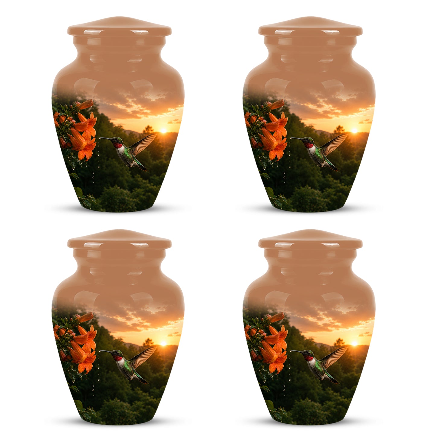 Hummingbird Memorial Urn - Custom Sunset Scenic Urns For Human Ashes
