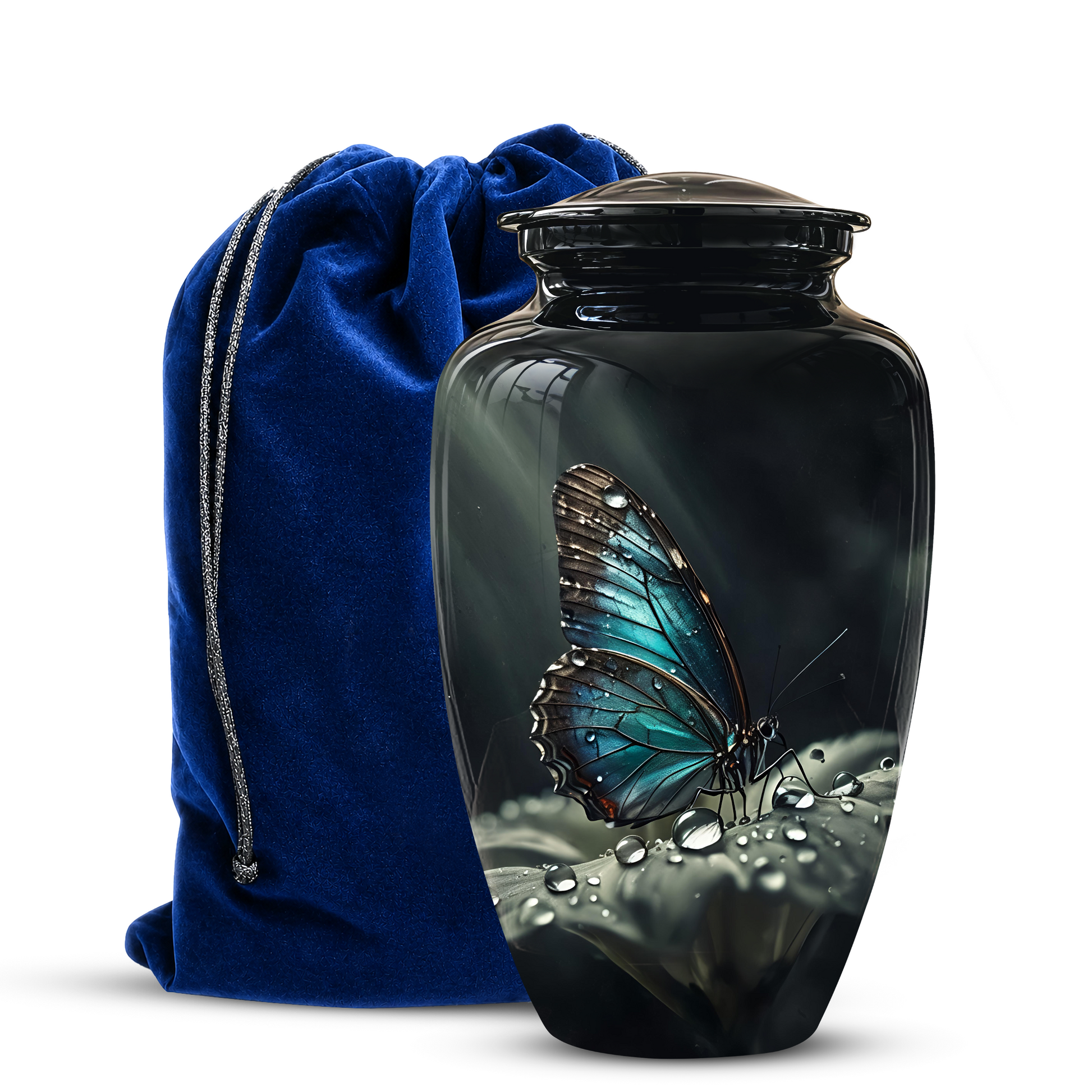 Blue Morpho Butterfly Cremation Urn - Beautiful Burial Urns For Mom Ashes