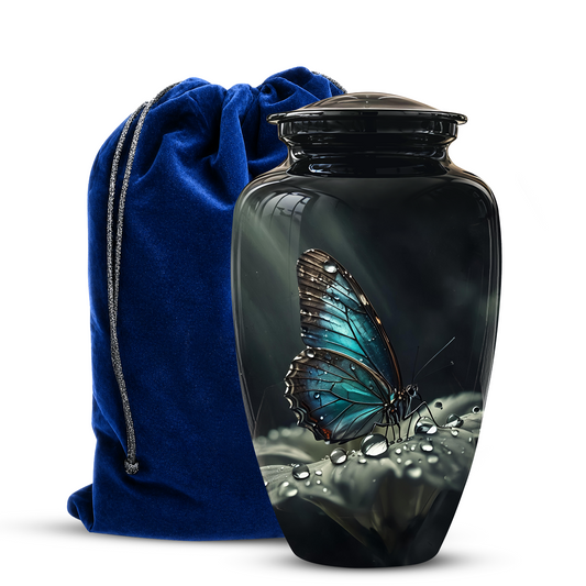 Blue Morpho Butterfly Cremation Urn - Beautiful Burial Urns For Mom Ashes