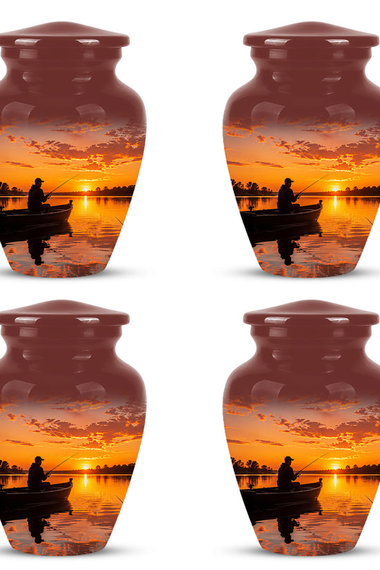 Fishing Sunset Cremation Urn - Beautiful Custom Urns For Dad On Sale