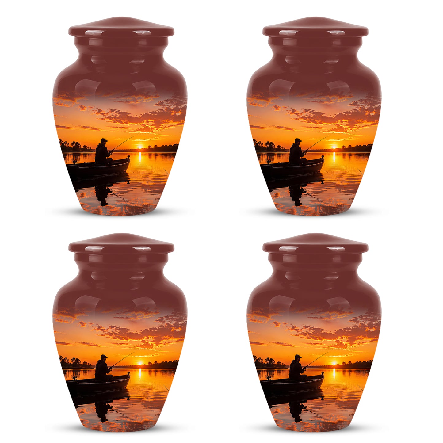 Fishing Sunset Cremation Urn - Beautiful Custom Urns For Dad On Sale