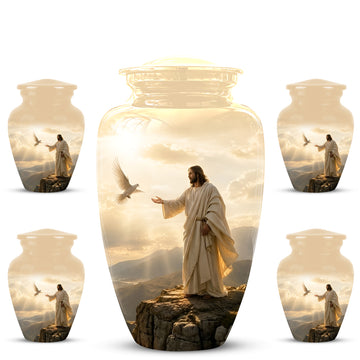 10 inch Large Urn with 4 Keepsake 3 inch
