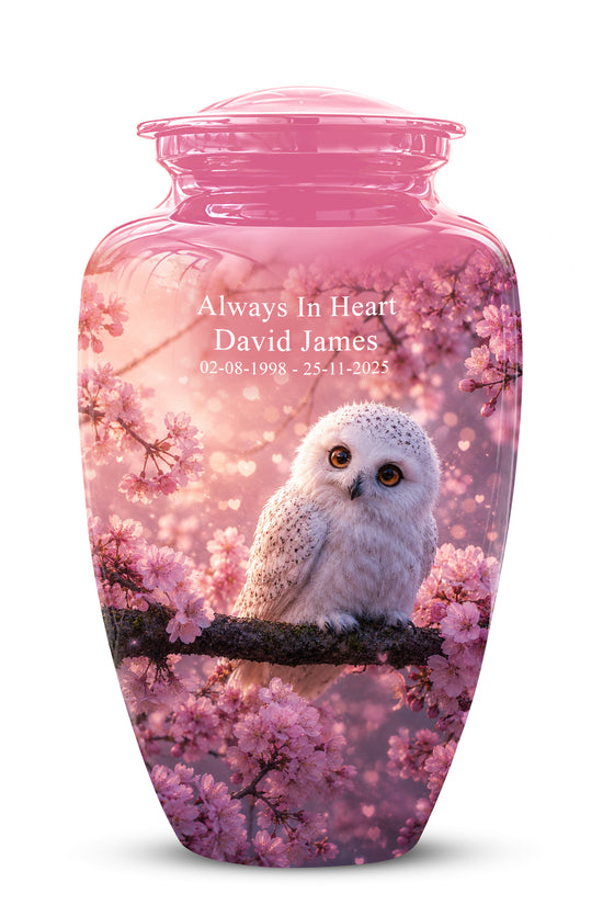 Baby Owl Cremation Urn for Ashes – Handcrafted Personalized Burial Urn