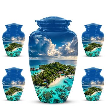 10 inch Large Urn with 4 Keepsake 3 inch