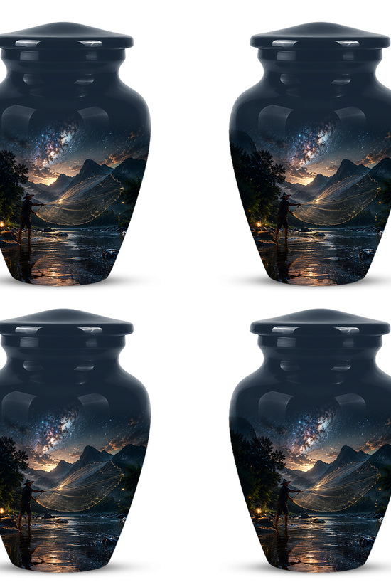 Fisherman Cremation Urn - Night Sky Memorial Urns For Human Ashes