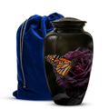 Yellow Butterfly On Purple Flower - Beautiful Burial Urns For Mom Ashes
