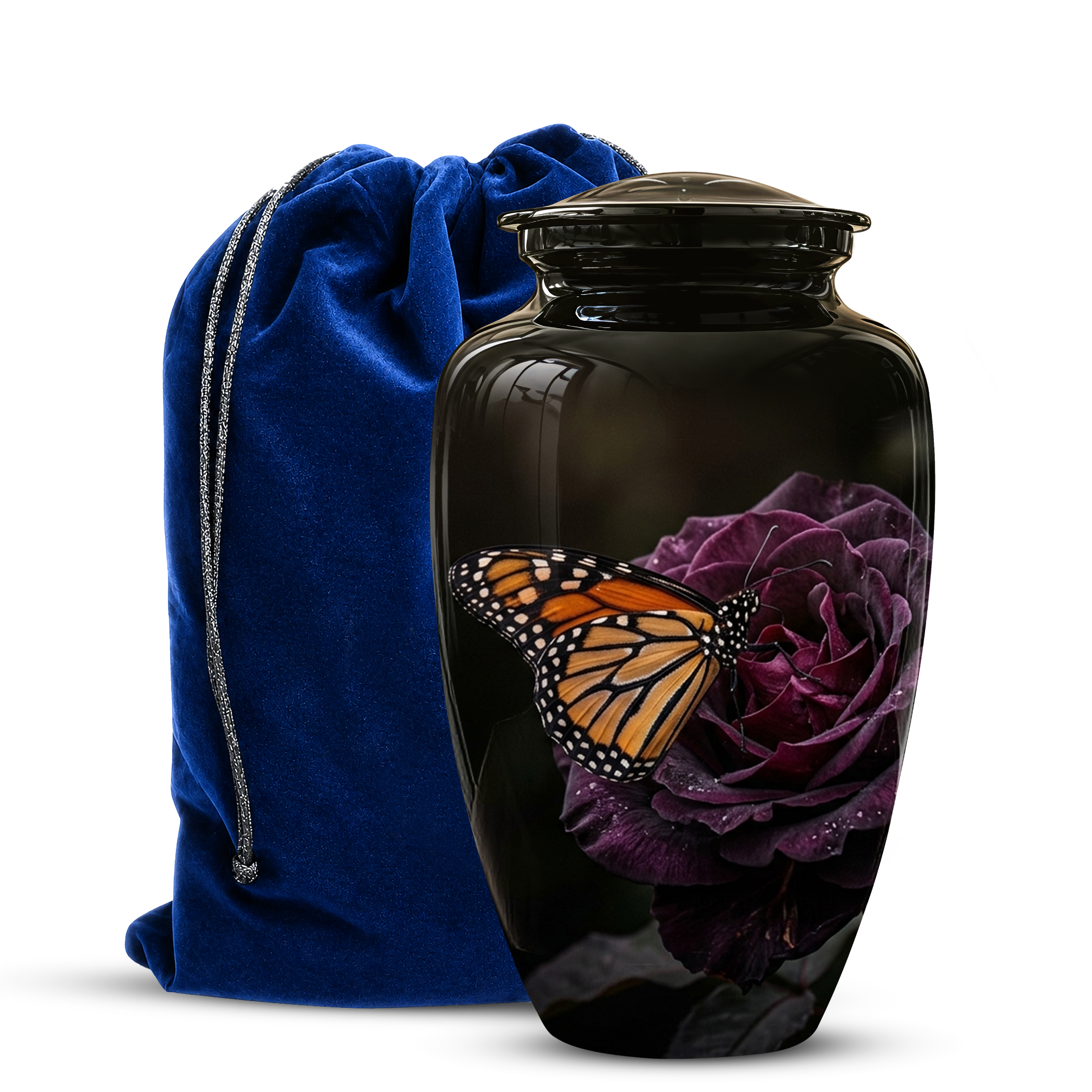Yellow Butterfly On Purple Flower - Beautiful Burial Urns For Mom Ashes