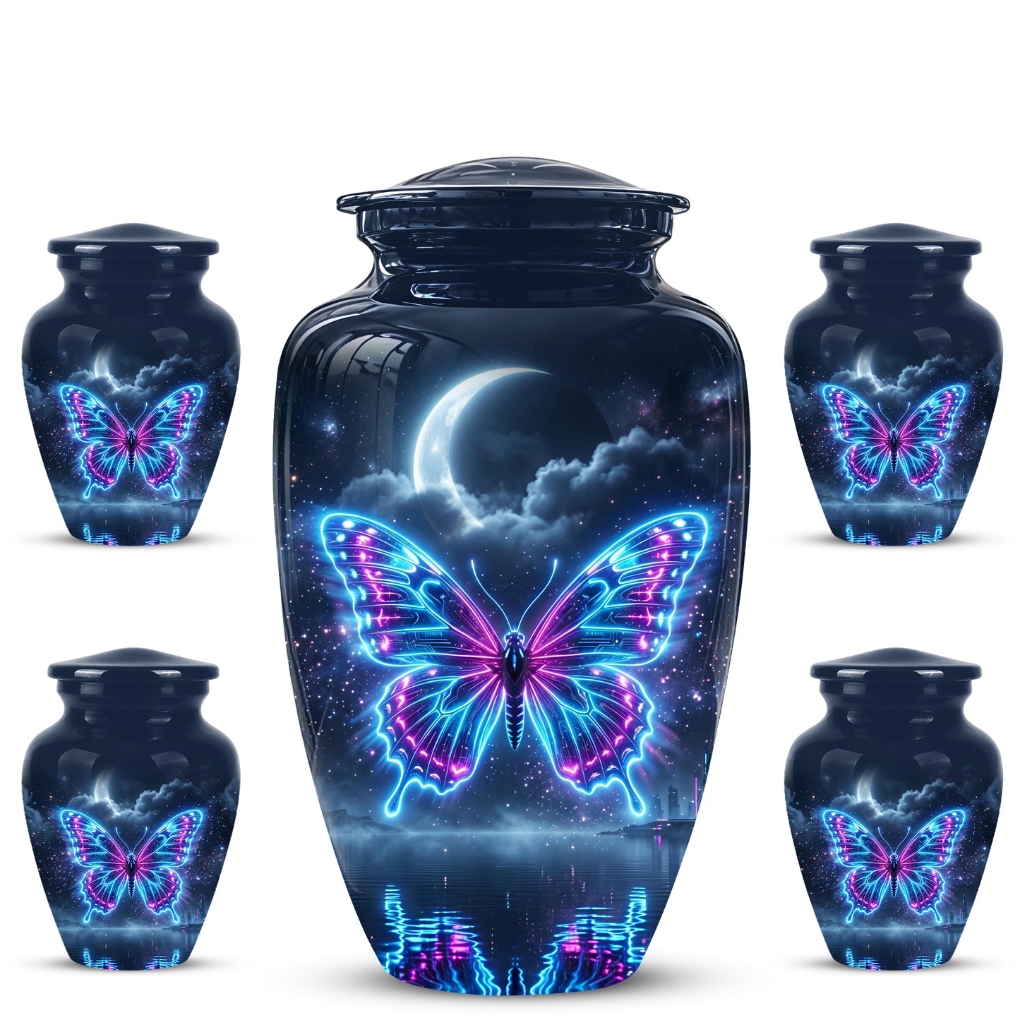 Colorful Flying Butterfly Urn - Moonlight Memorial Urns For Mom Ashes