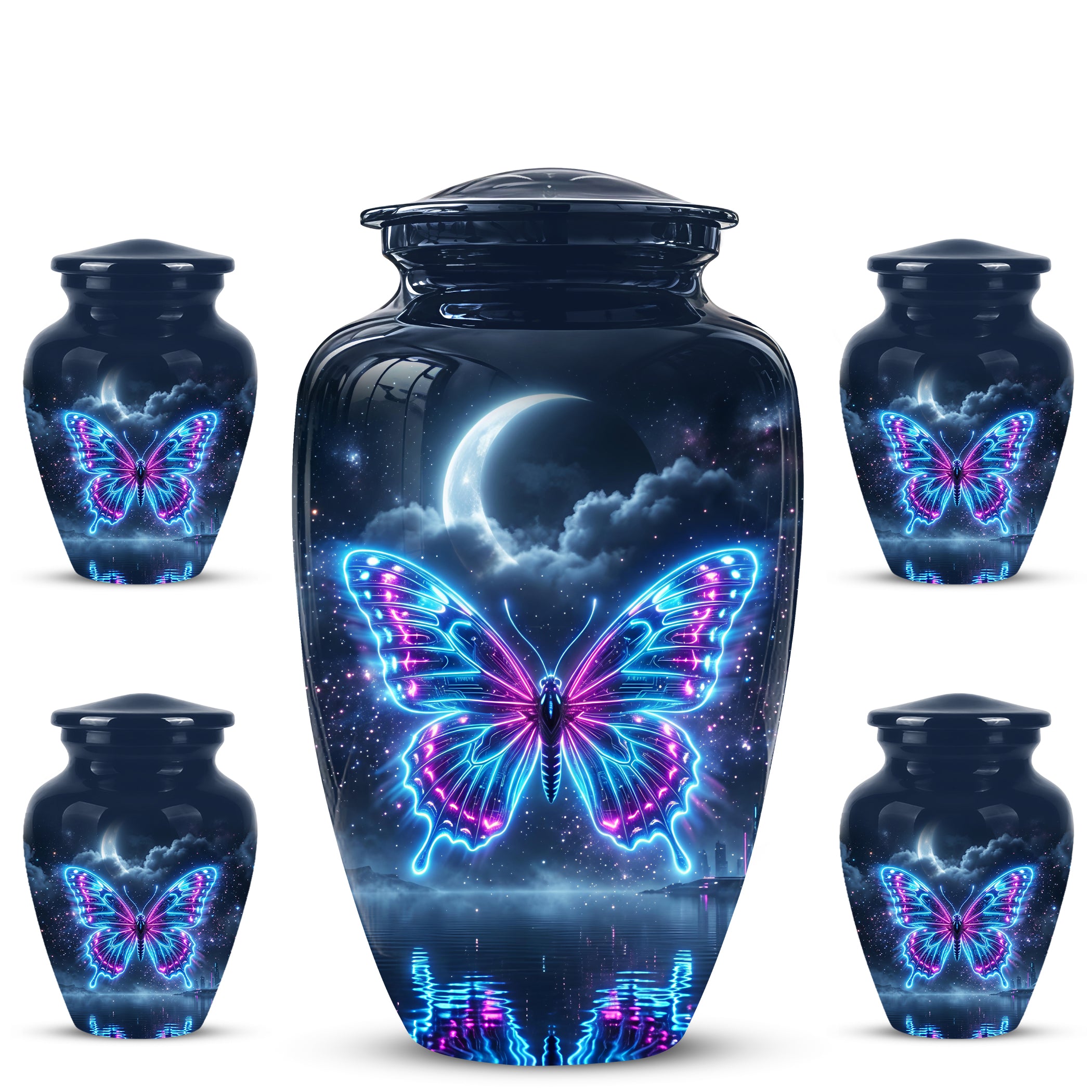 Colorful Flying Butterfly Urn - Moonlight Memorial Urns For Mom Ashes