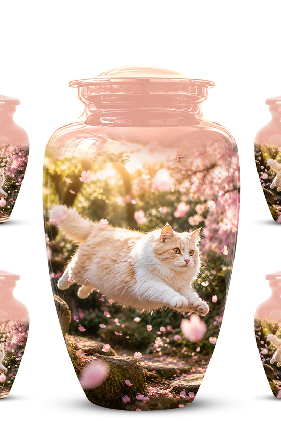 Fluffy Cat Pet Cremation Urn - Beautiful Pet Memorial Urns For Ashes