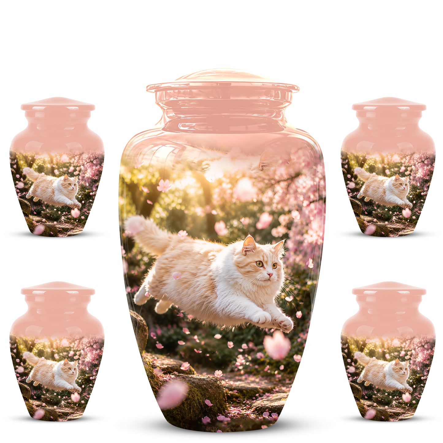 Fluffy Cat Pet Cremation Urn - Beautiful Pet Memorial Urns For Ashes