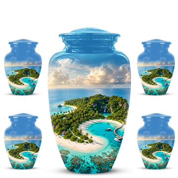 10 inch Large Urn with 4 Keepsake 3 inch