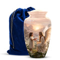 Angel Mom With Girl Child - Beautiful Artistic Custom Urns For Mom Ashes
