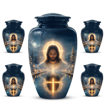10 inch Large Urn with 4 Keepsake 3 inch