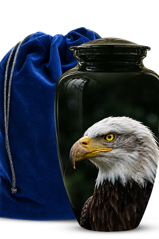 Patriotic Eagle Cremation Urn - Black Memorial Father Urns For Ashes