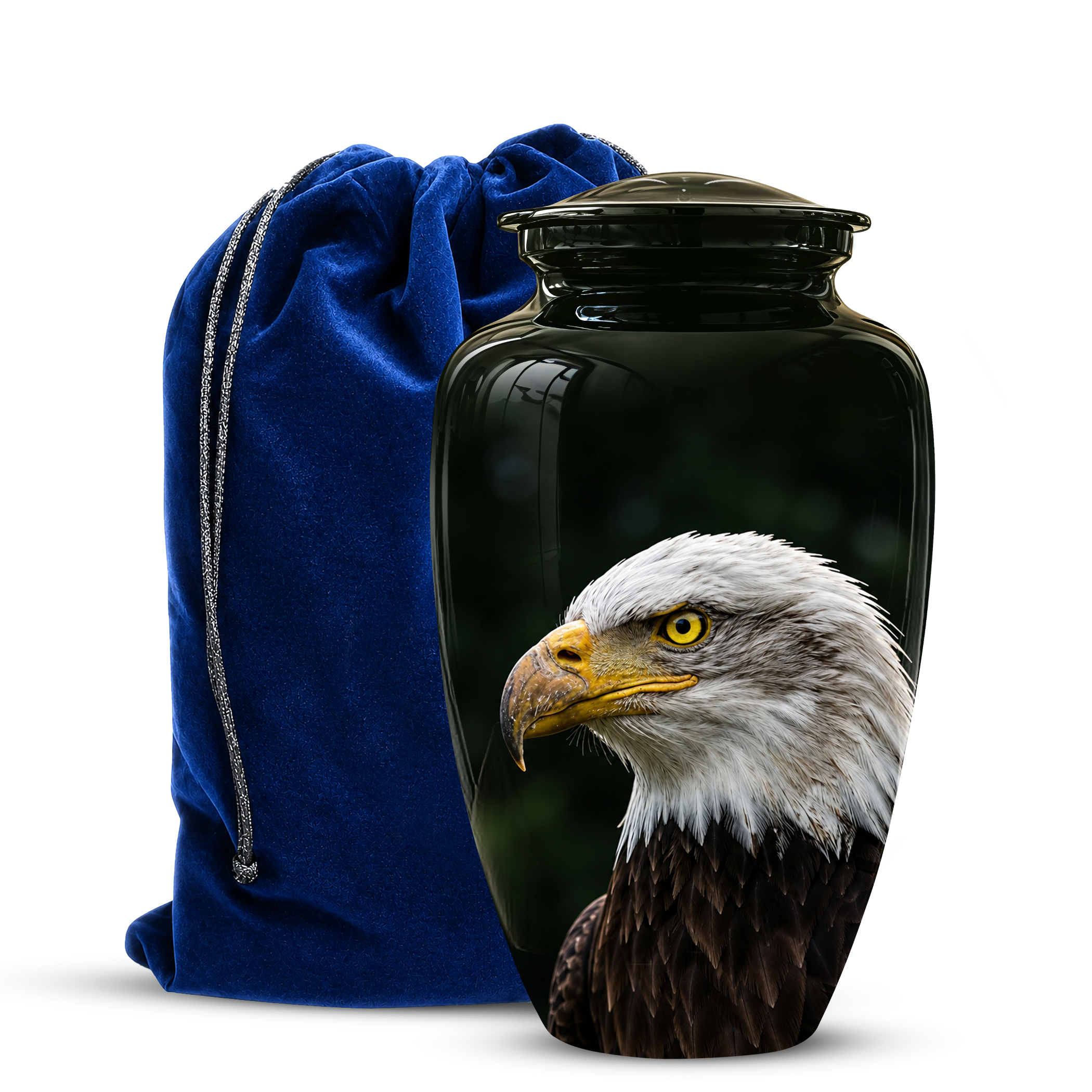 Patriotic Eagle Cremation Urn - Black Memorial Father Urns For Ashes