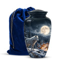 Moonlit Wolf Urn for Ashes - Custom Memorial Urn For Human Ashes