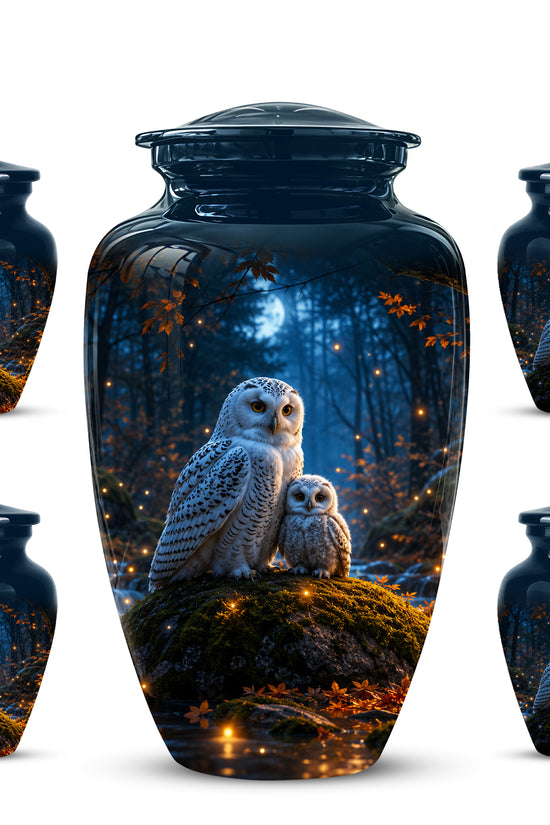 Owl With Owlet Themed Urn - Custom Cremation Urns For Human Ashes