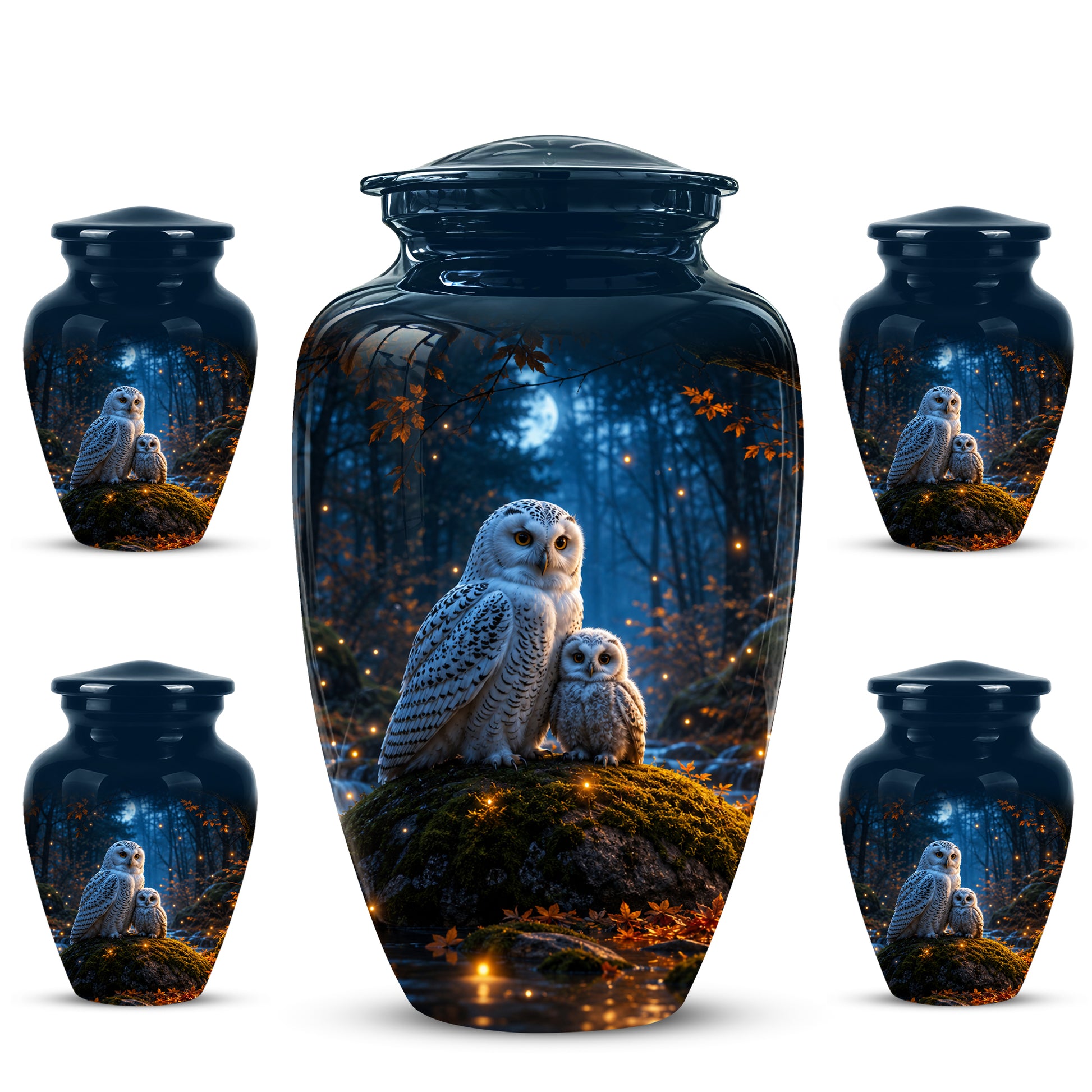 Owl With Owlet Themed Urn - Custom Cremation Urns For Human Ashes