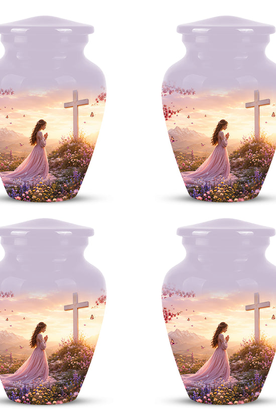 Peaceful Cross Cremation – Personalized Sunset Tribute Urns for Ashes