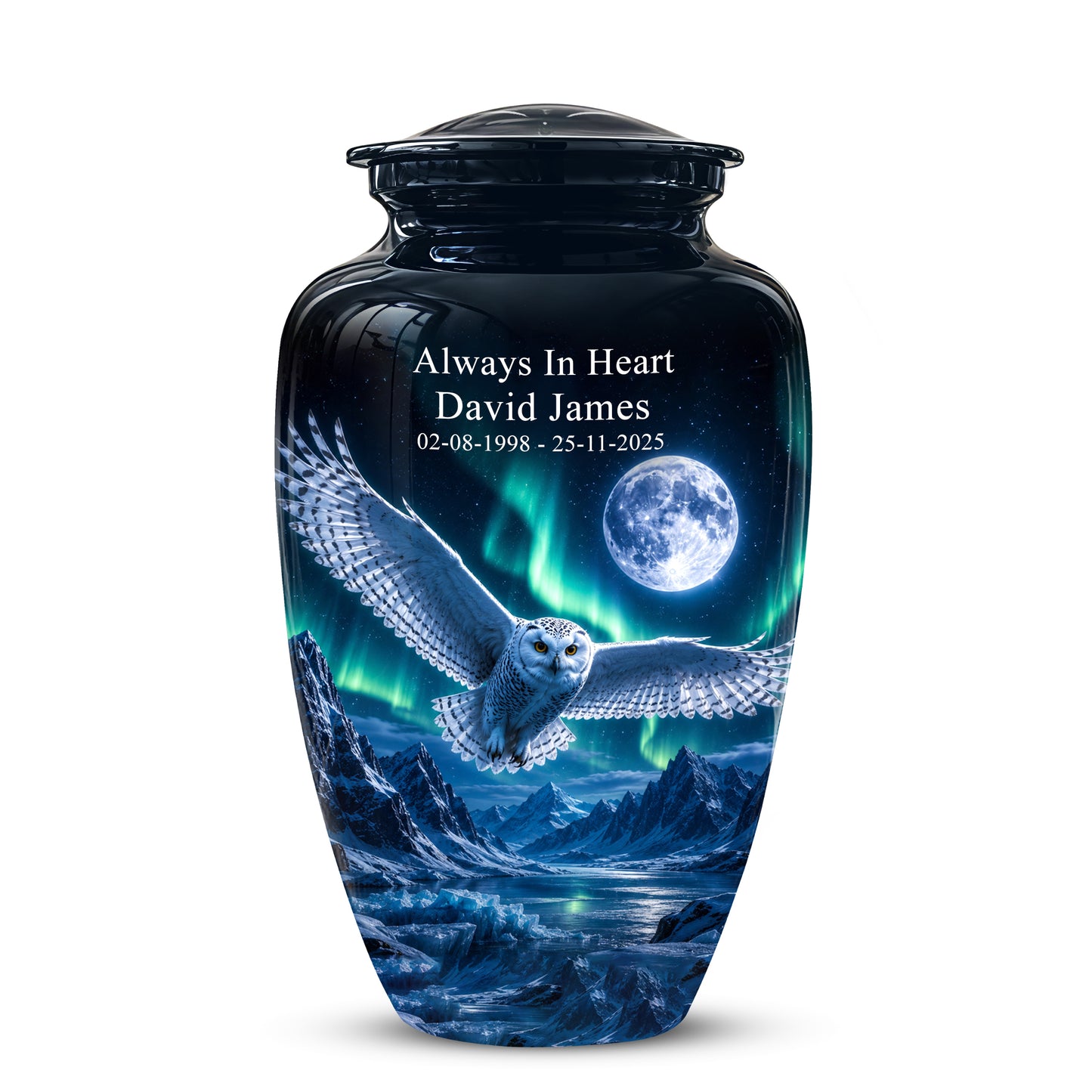 Flying Owl Adult Memorial Urn - Artistic Handcrafted Burial Urns For Ashes