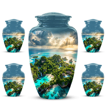 10 inch Large Urn with 4 Keepsake 3 inch