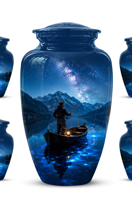 Fisherman Memorial Urn - Night Fishing Urns For Men & Women Ashes