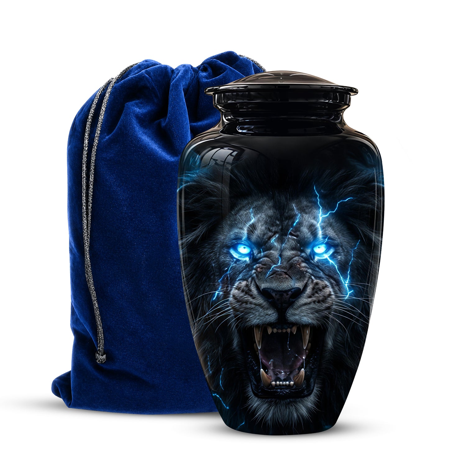 Black Lion Memorial Urns - Custom Handmade Burial Urns For Human Ashes