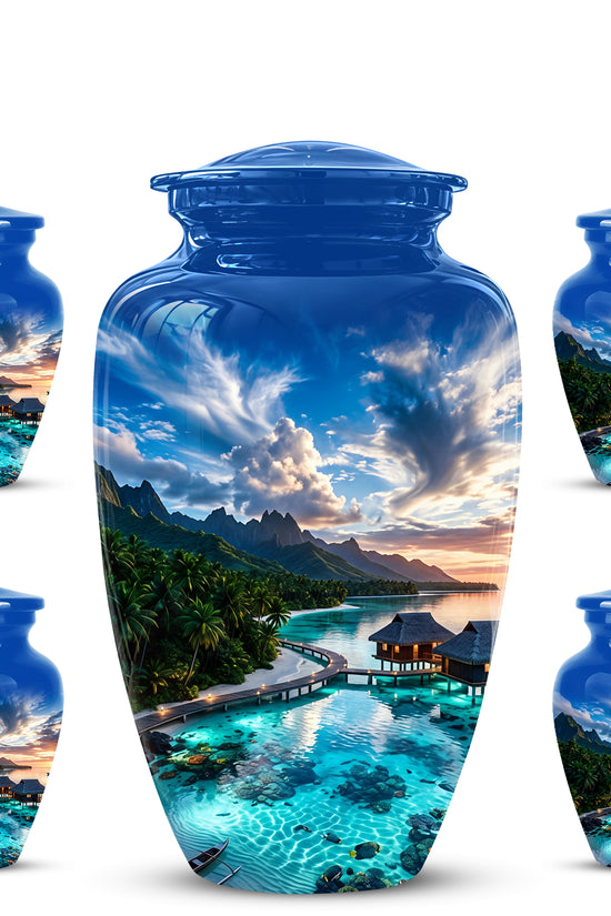 Beach Themed Cremation Urn - Personalized Burial Urns For Human Ashes