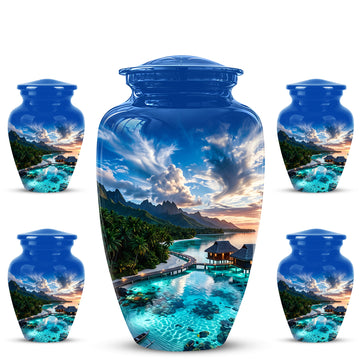 10 inch Large Urn with 4 Keepsake 3 inch