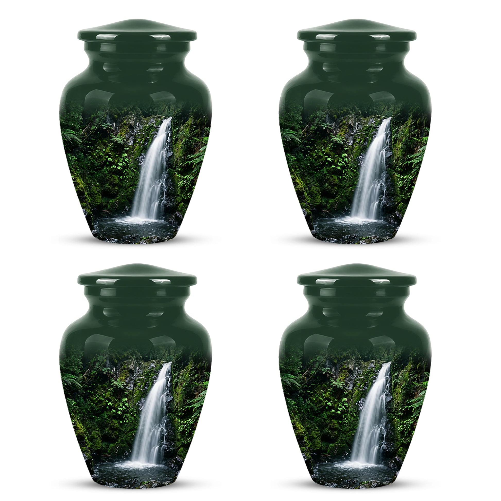 Waterfall Themed Memorial Urn - Peaceful Tribute Urn For Nature Lover