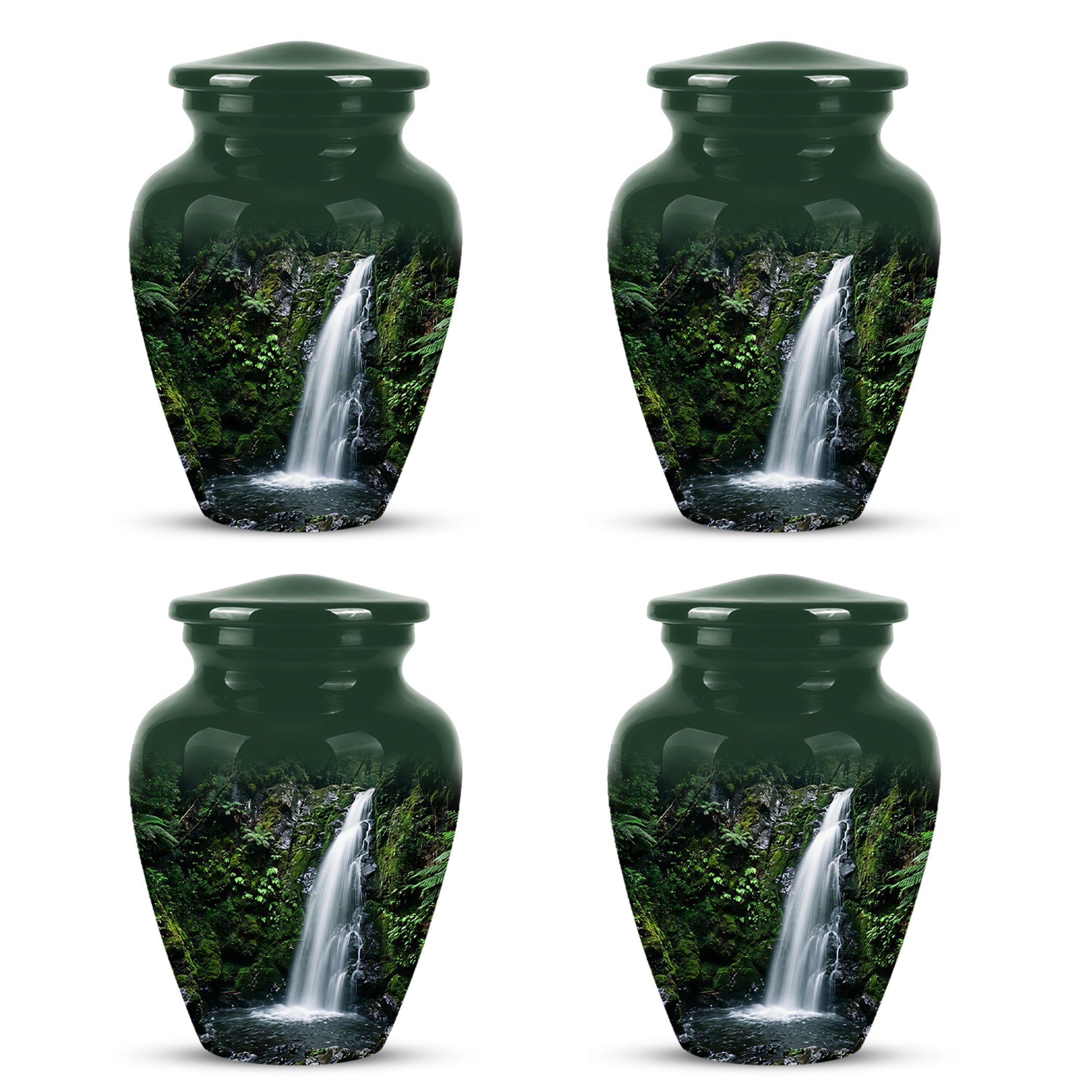 Waterfall Themed Memorial Urn - Peaceful Tribute Urn For Nature Lover