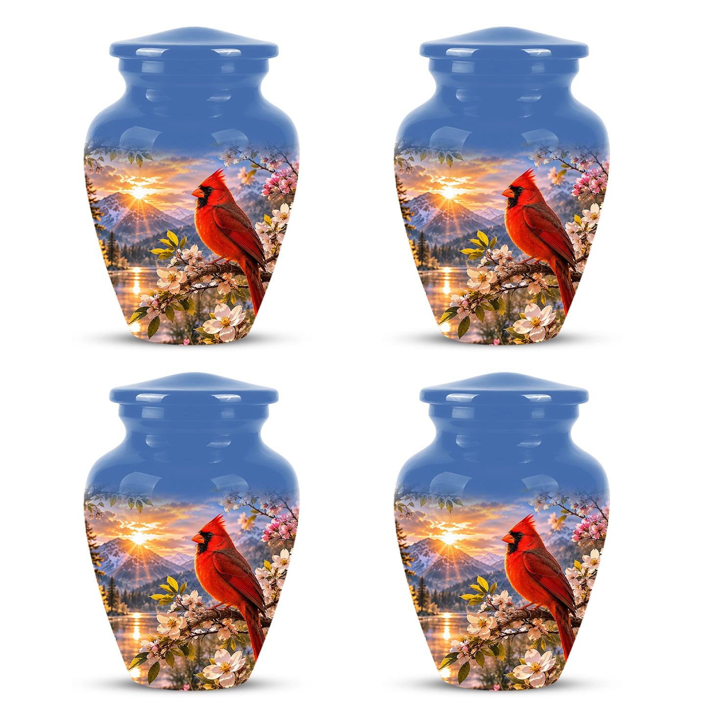 Red Cardinal Bird Cremation Urns - Beautiful Memorial Urns For Ashes