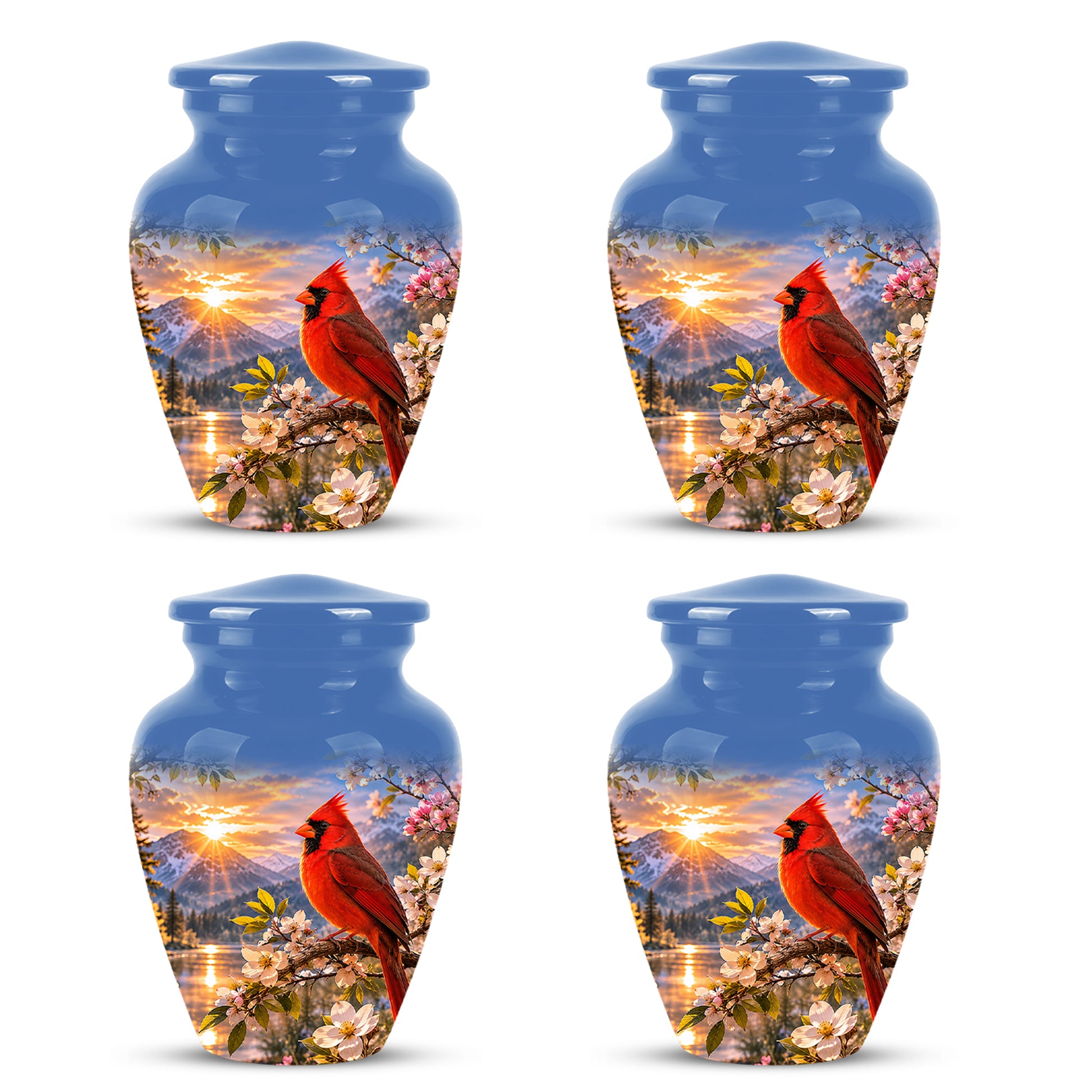 Red Cardinal Bird Cremation Urns - Beautiful Memorial Urns For Ashes