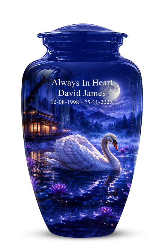 White Swan Memorial Urn - Personalized Funeral Urns On Sale For Ashes