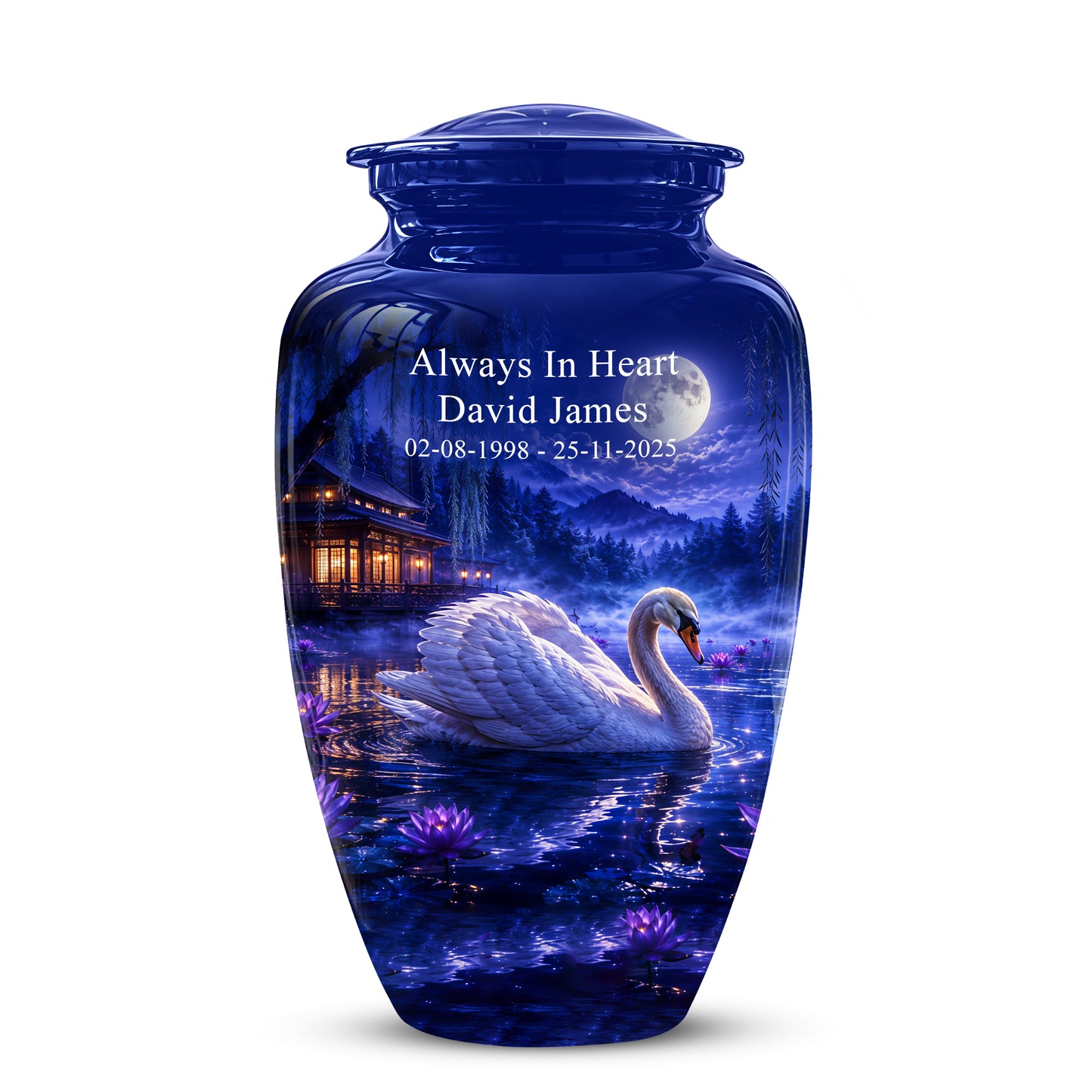 White Swan Memorial Urn - Personalized Funeral Urns On Sale For Ashes
