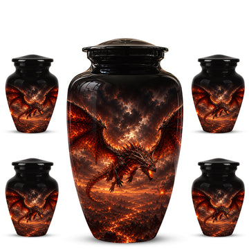 10 inch Large Urn with 4 Keepsake 3 inch