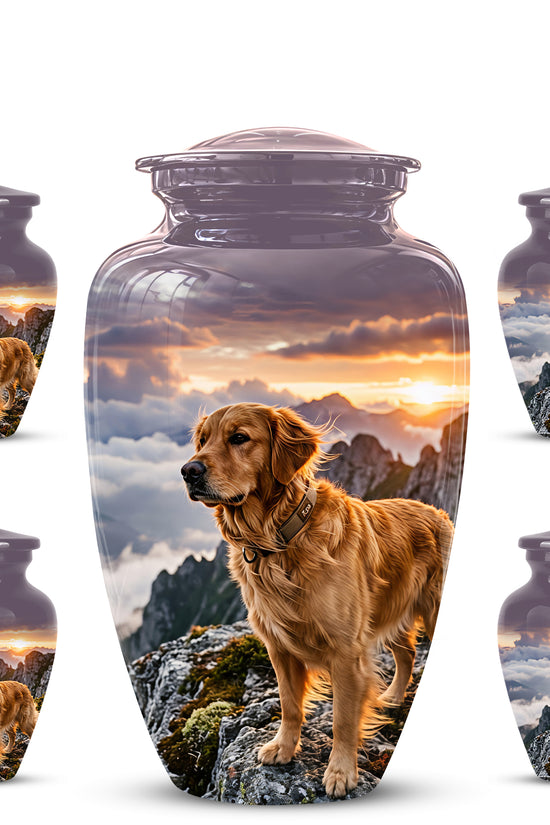 Golden Retriever Themed Urn - Handcrafted Custom Urn For Pet Dog Ashes