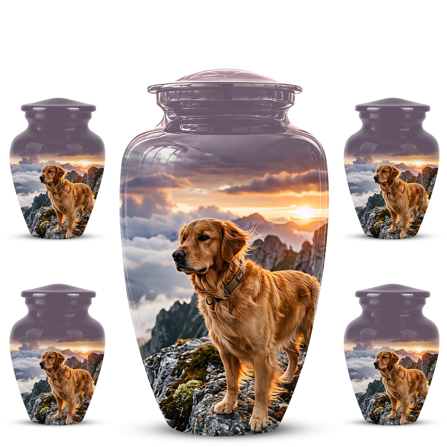Golden Retriever Themed Urn - Handcrafted Custom Urn For Pet Dog Ashes