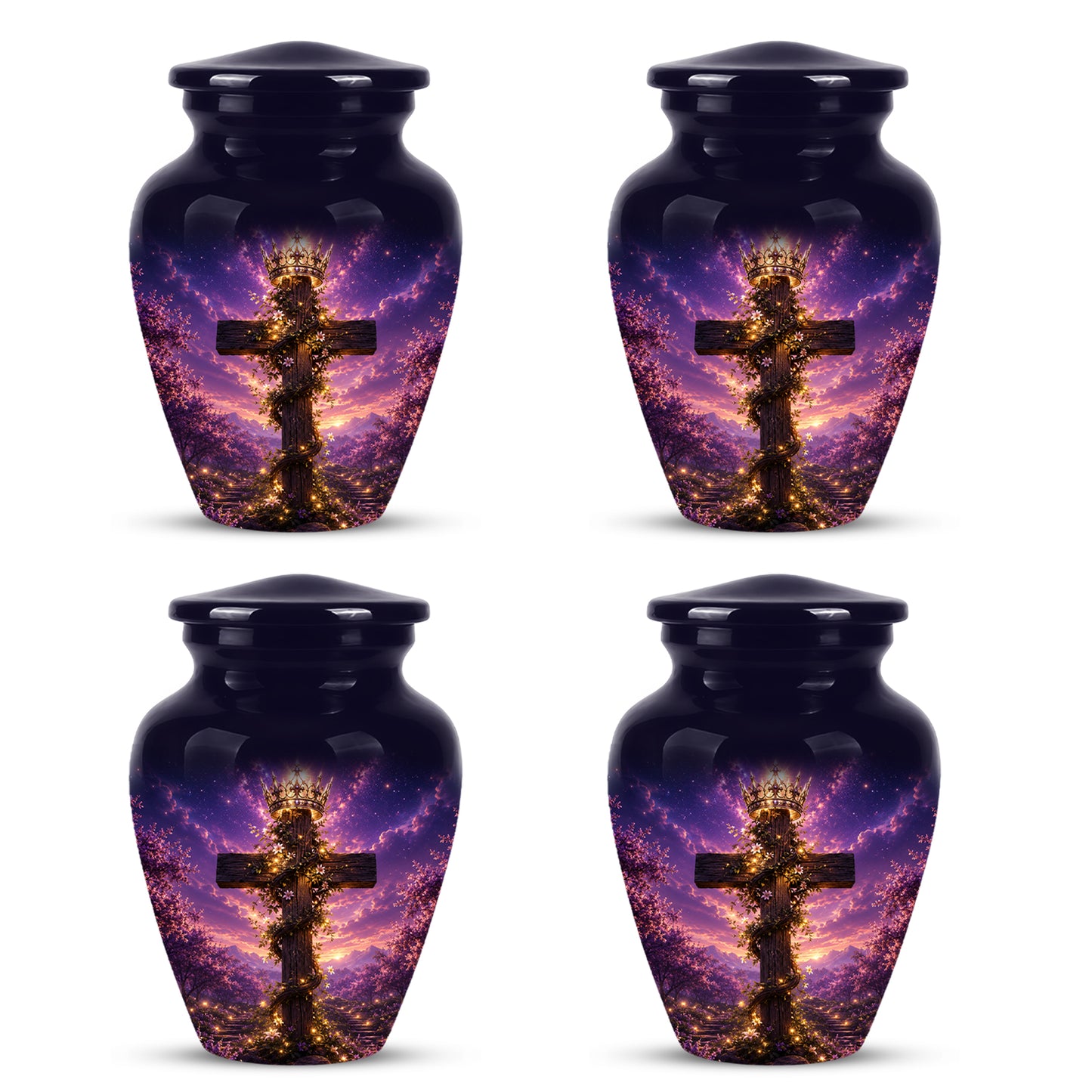 Cross With Crown Cremation Urn for Ashes – Spiritual Memorial Urns