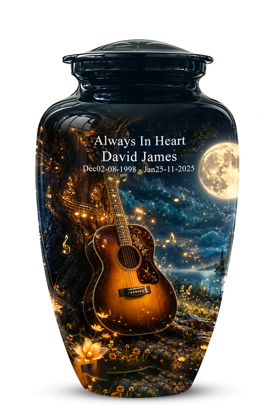 Artistic Guitar Cremation Urn - Starry Night Keep Urn For Music Lovers