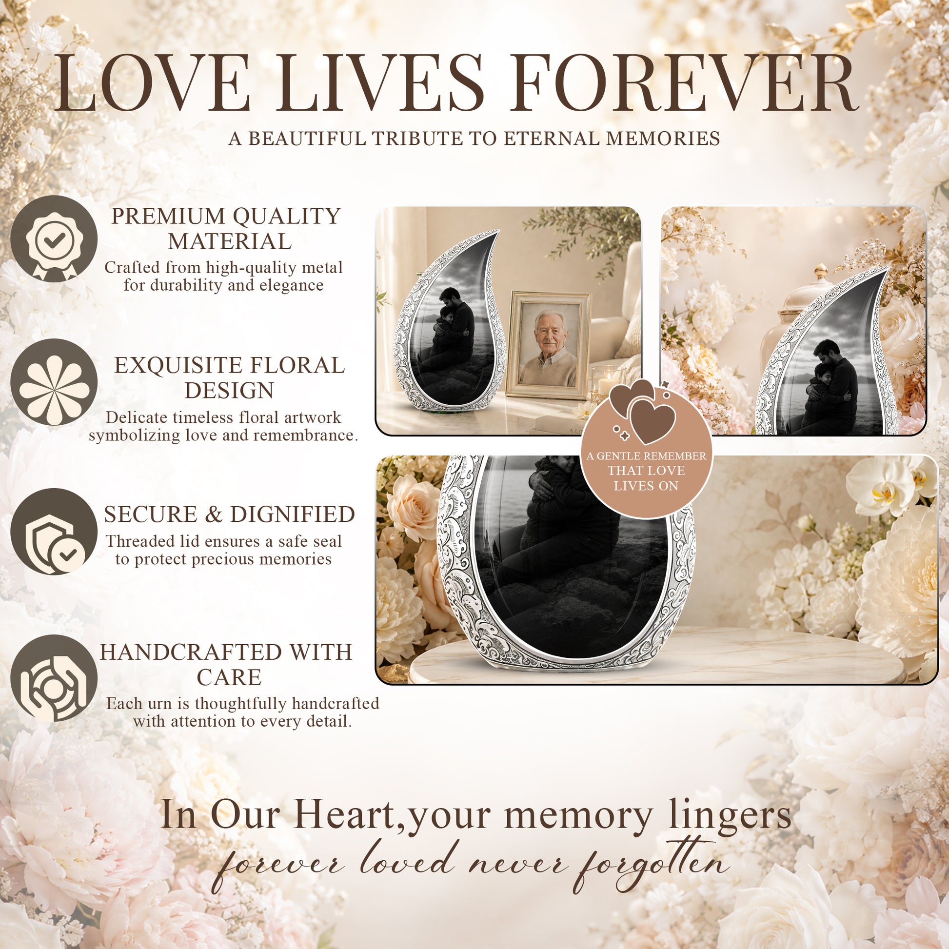 Personalized Father Cremation Urn - Memorial Tribute Urns For Fathers