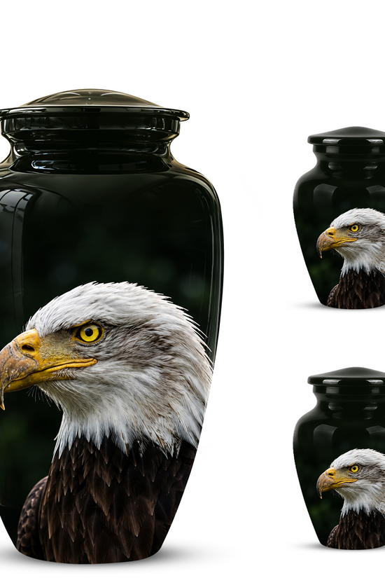 Patriotic Eagle Cremation Urn - Black Memorial Father Urns For Ashes