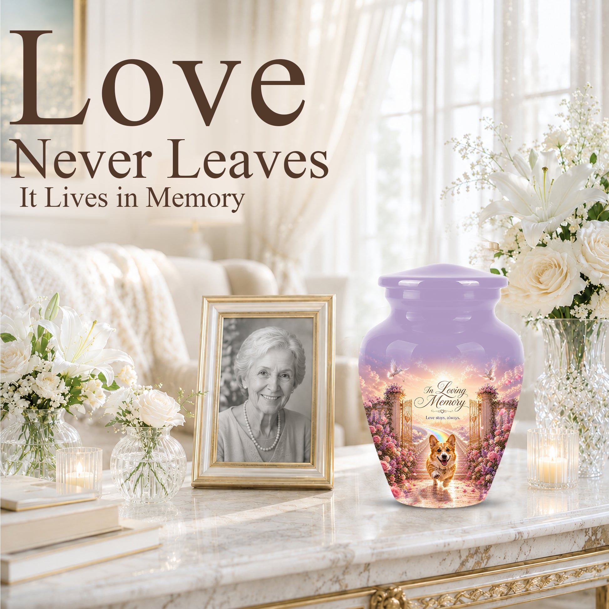 Pet Dog Memorial Urn – Personalized Dog Cremation Urn for Pets Ashes