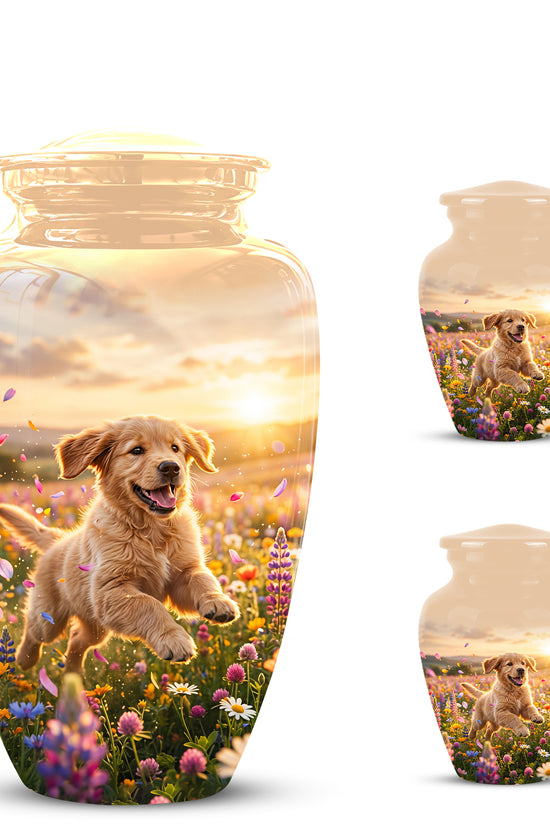 Playing Puppy Cremation Urn - Custom Memorial Urns For Pet Dog Ashes