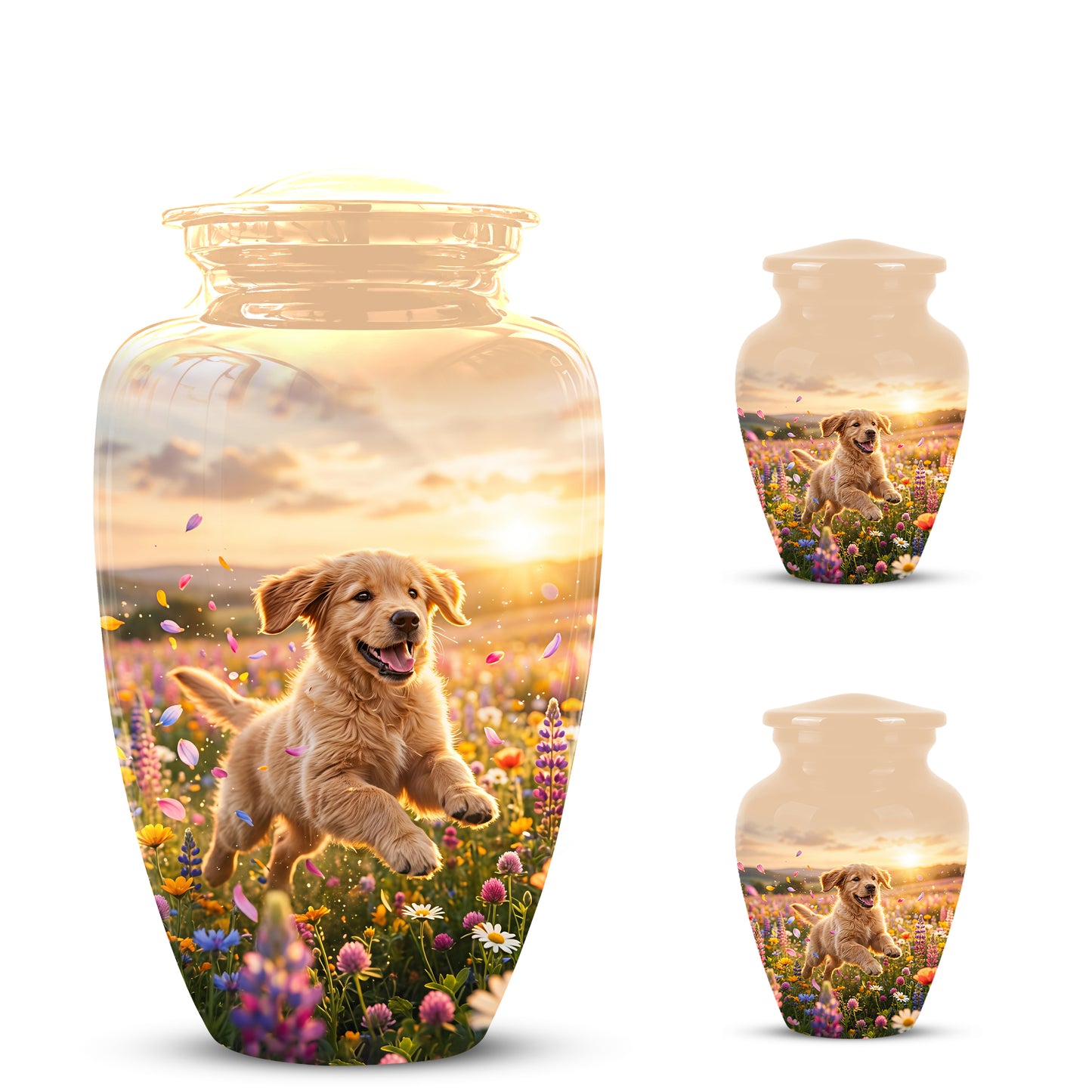 Playing Puppy Cremation Urn - Custom Memorial Urns For Pet Dog Ashes