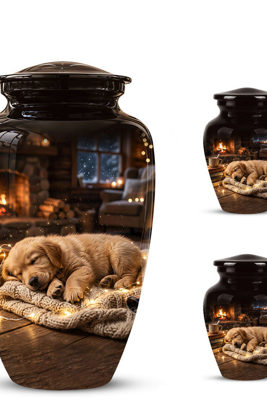 Dog Puppy Cremation Urn - Resting Eternal Memorial Urns For Pet Ashes