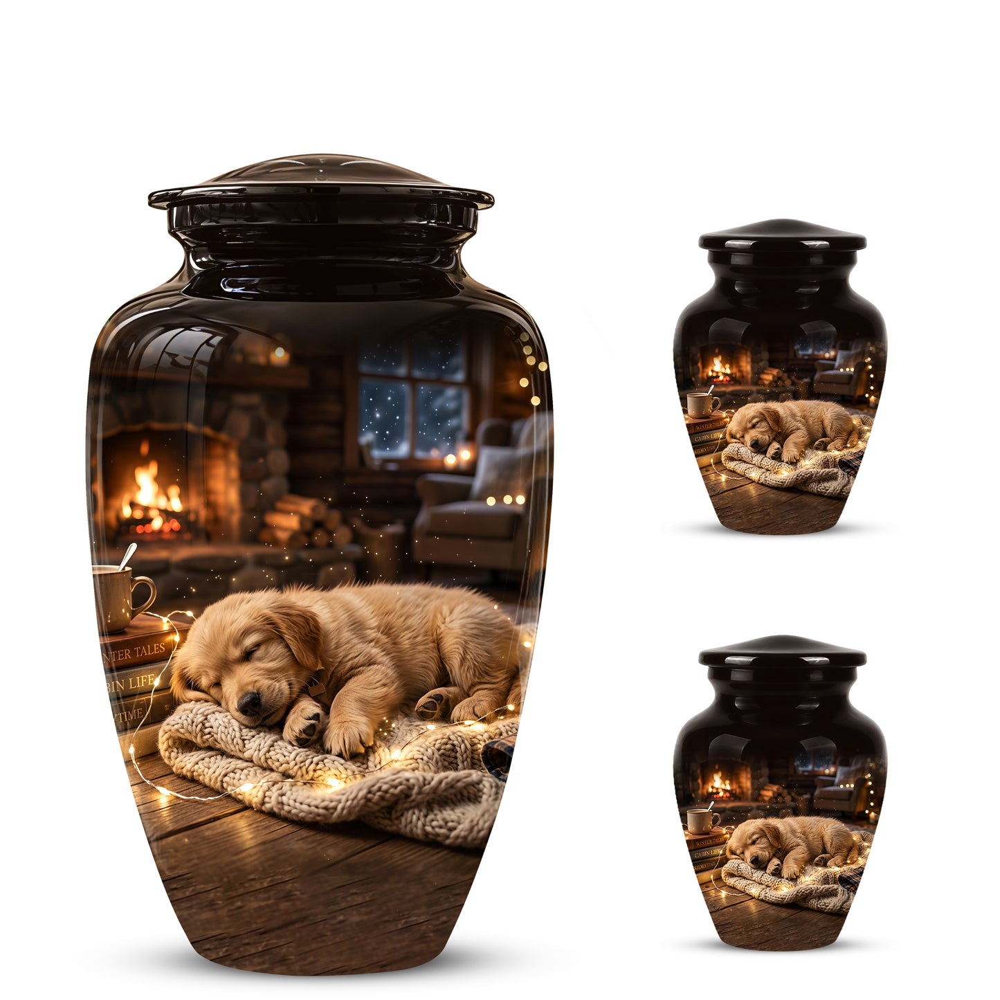 Dog Puppy Cremation Urn - Resting Eternal Memorial Urns For Pet Ashes