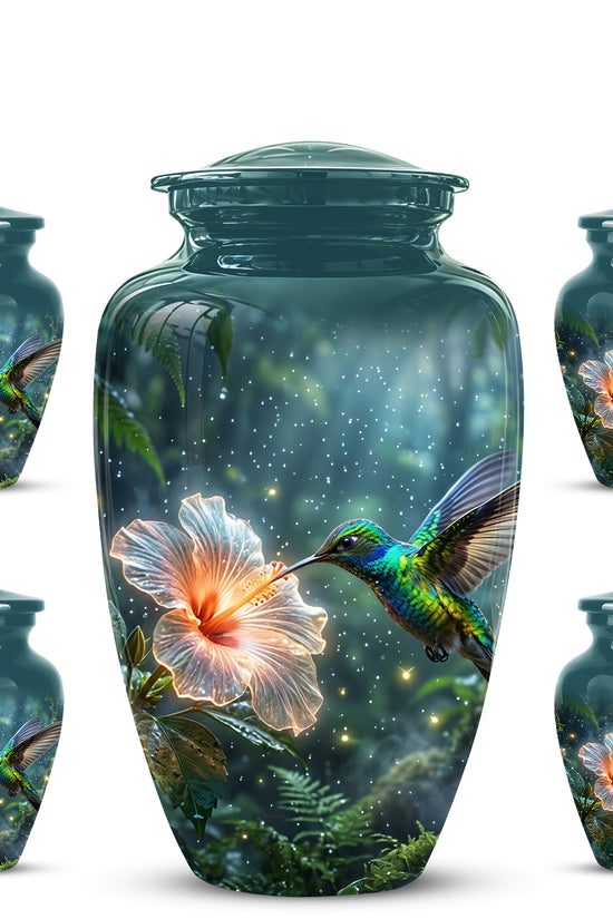 Hummingbird Cremation Urn for Ashes - Elegant Floral Memorial Urn